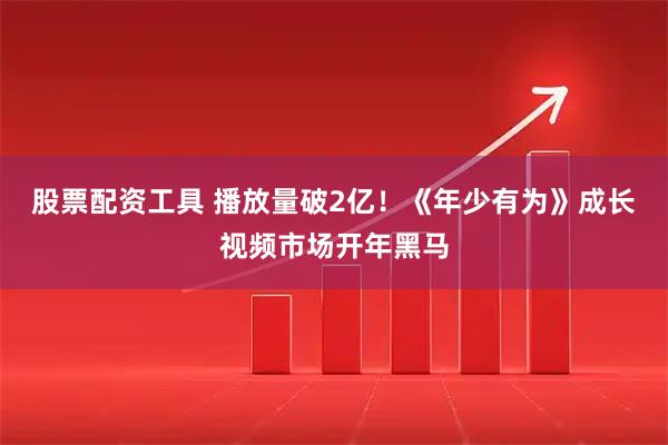 股票配资工具 播放量破2亿！《年少有为》成长视频市场开年黑马